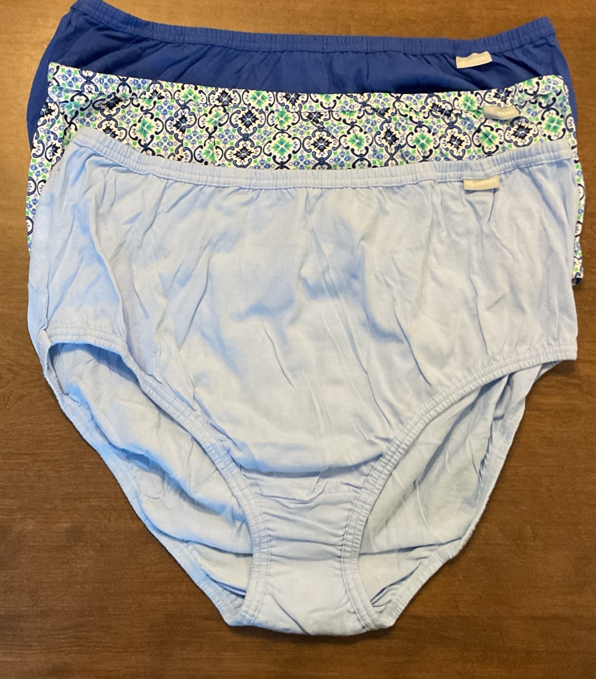 3 Pack Jockey Women’s Full Coverage Cotton Brief Panties Blues Size 10 ~ 3XL New