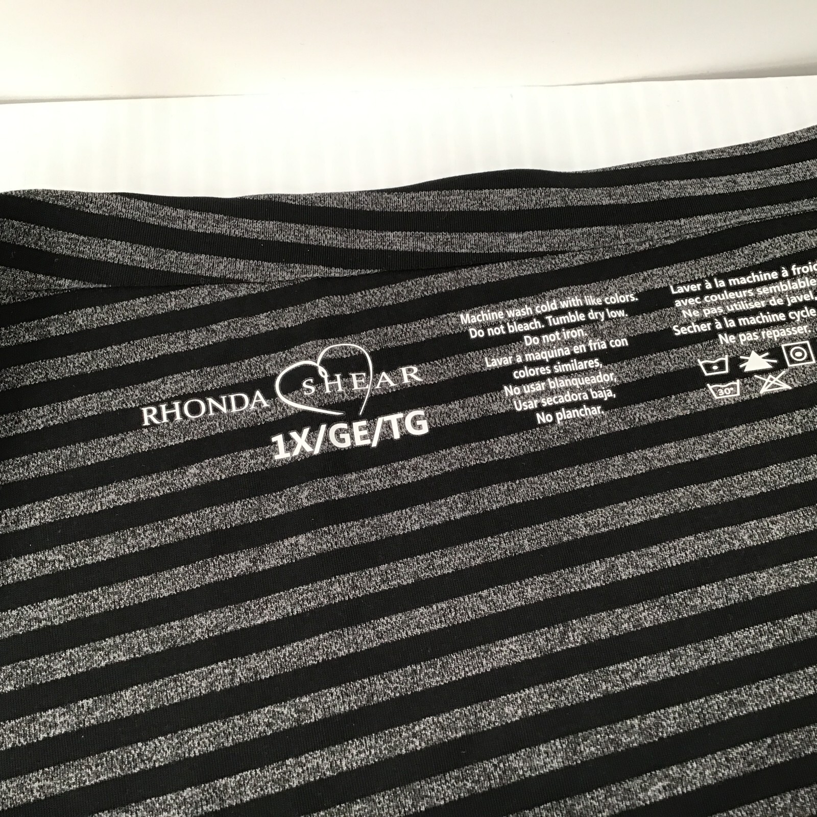2 Pair Rhonda Shear 1X Style 4053, Stripe Panties, Black & Orange