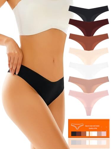 SEAMLESS UNDERWEAR THONGS FOR WOMEN, NO SHOW BREATHABLE, SIZE: WOMEN M – 7PACK