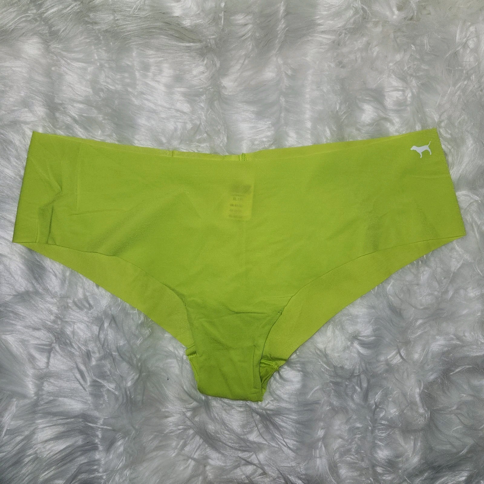 VICTORIA’S SECRET PINK Neon Lime Green No Show CHEEKSTER PANTIES XL