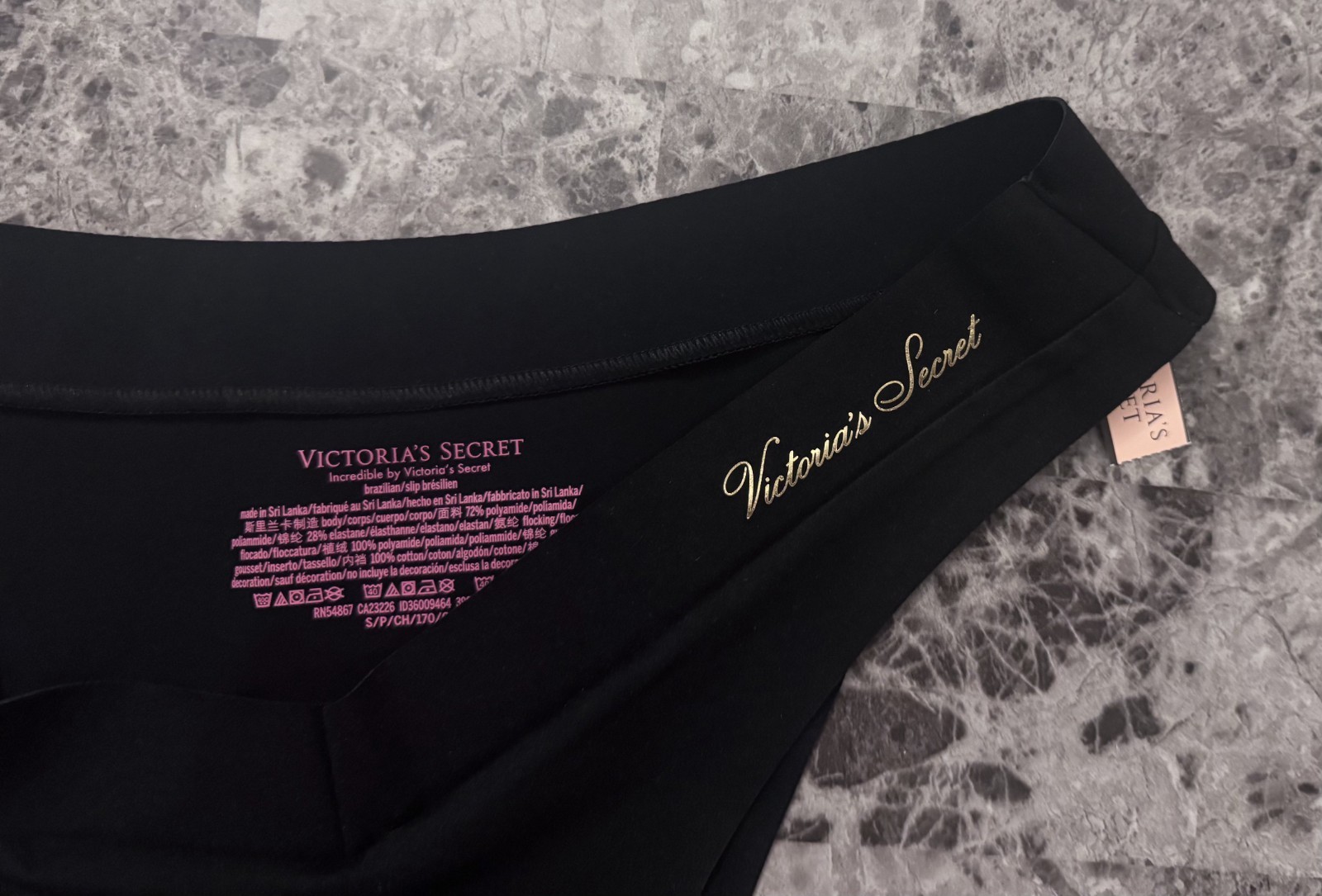 NWT VICTORIA’S SECRET INCREDIBLE LINE SMALL SOFT BLACK NO SHOW BRAZILIAN PANTIES