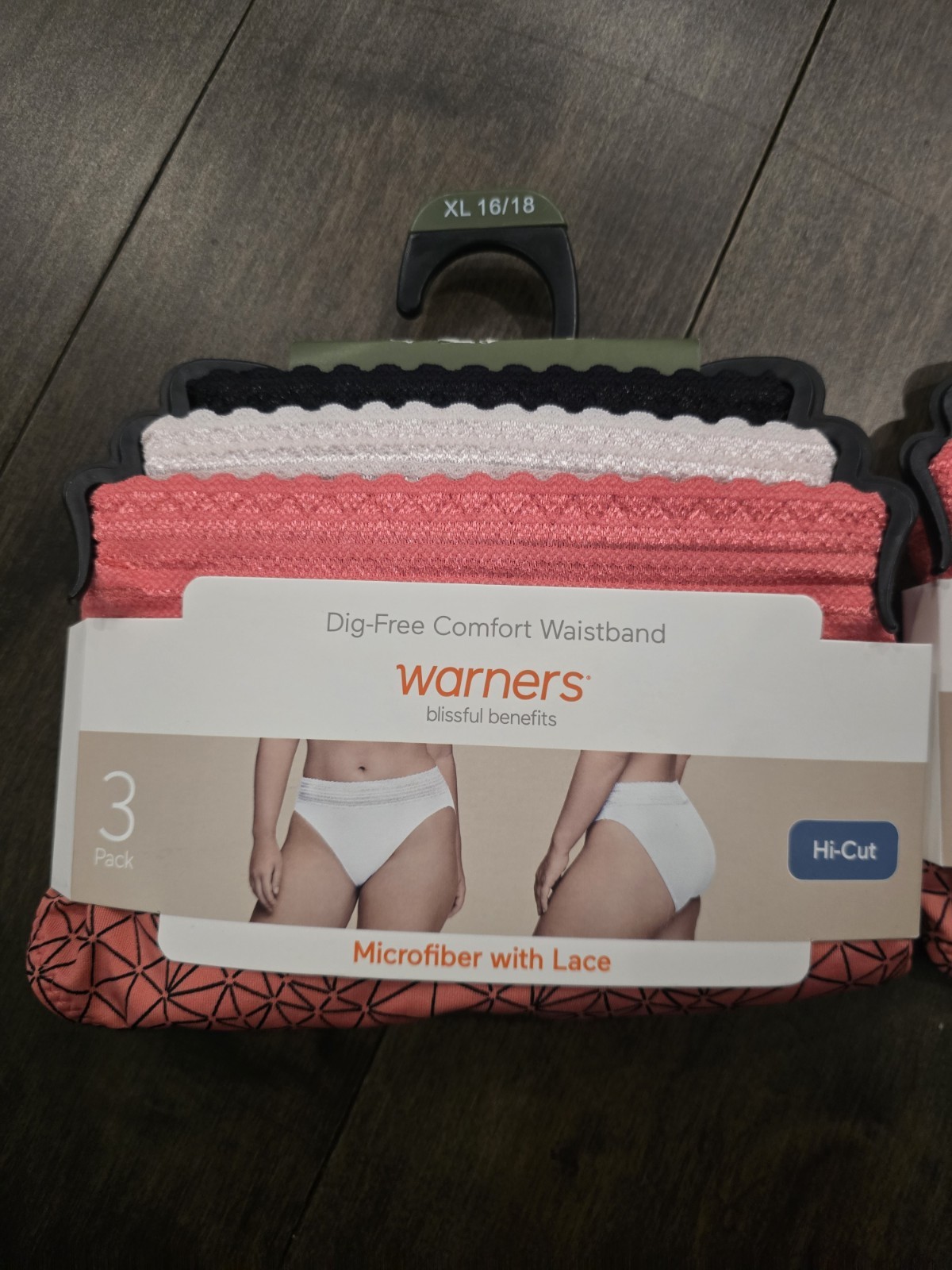Warner’s Panties Lot 2x 3-Pack XL 16/18 Hi-Cut Microfiber Lace Blissful Benefits
