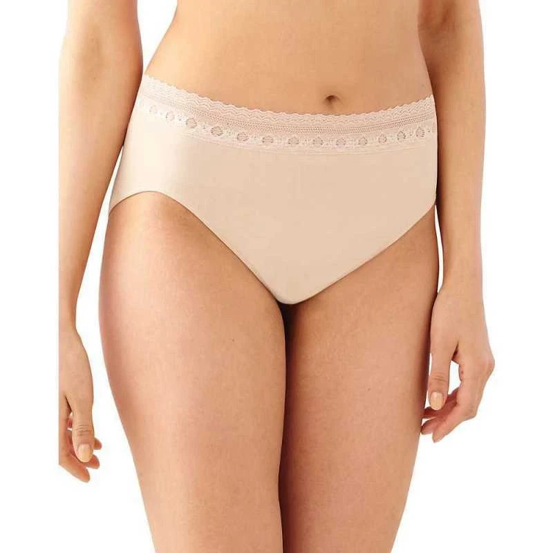 Bali L81929 Comfort Revolution Seamless Microfiber Lace Hi-Cut Brief Size 8/9