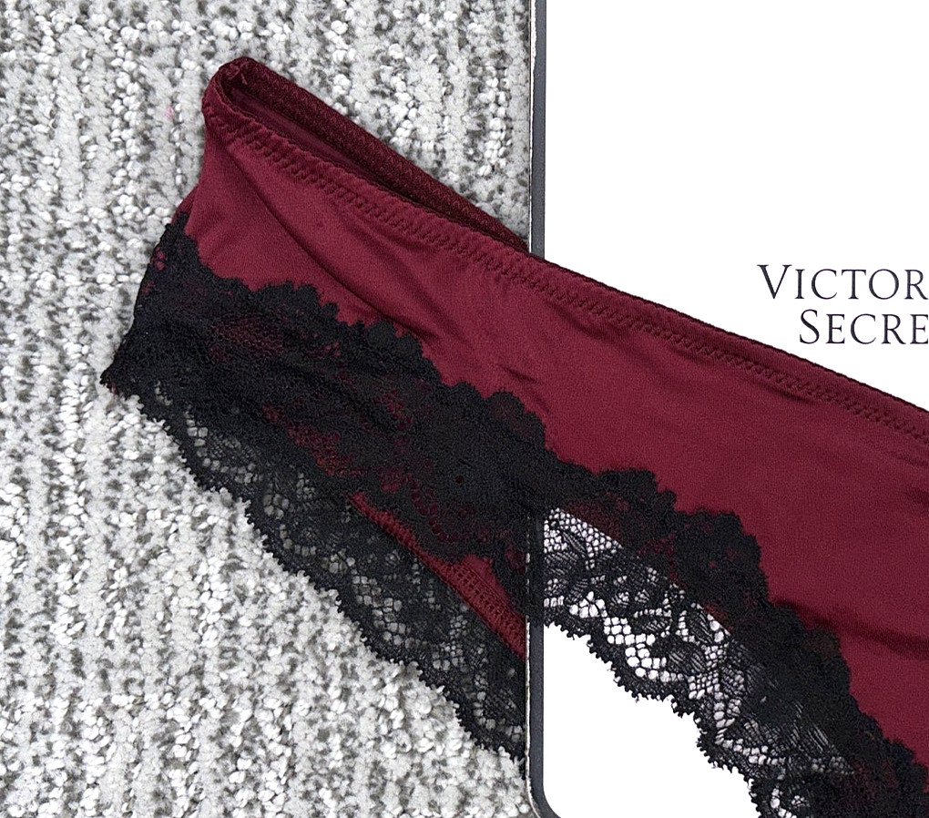 Victoria’s Secret Very Sexy NWT Small Red Lace Trim High Leg Cheeky Panty