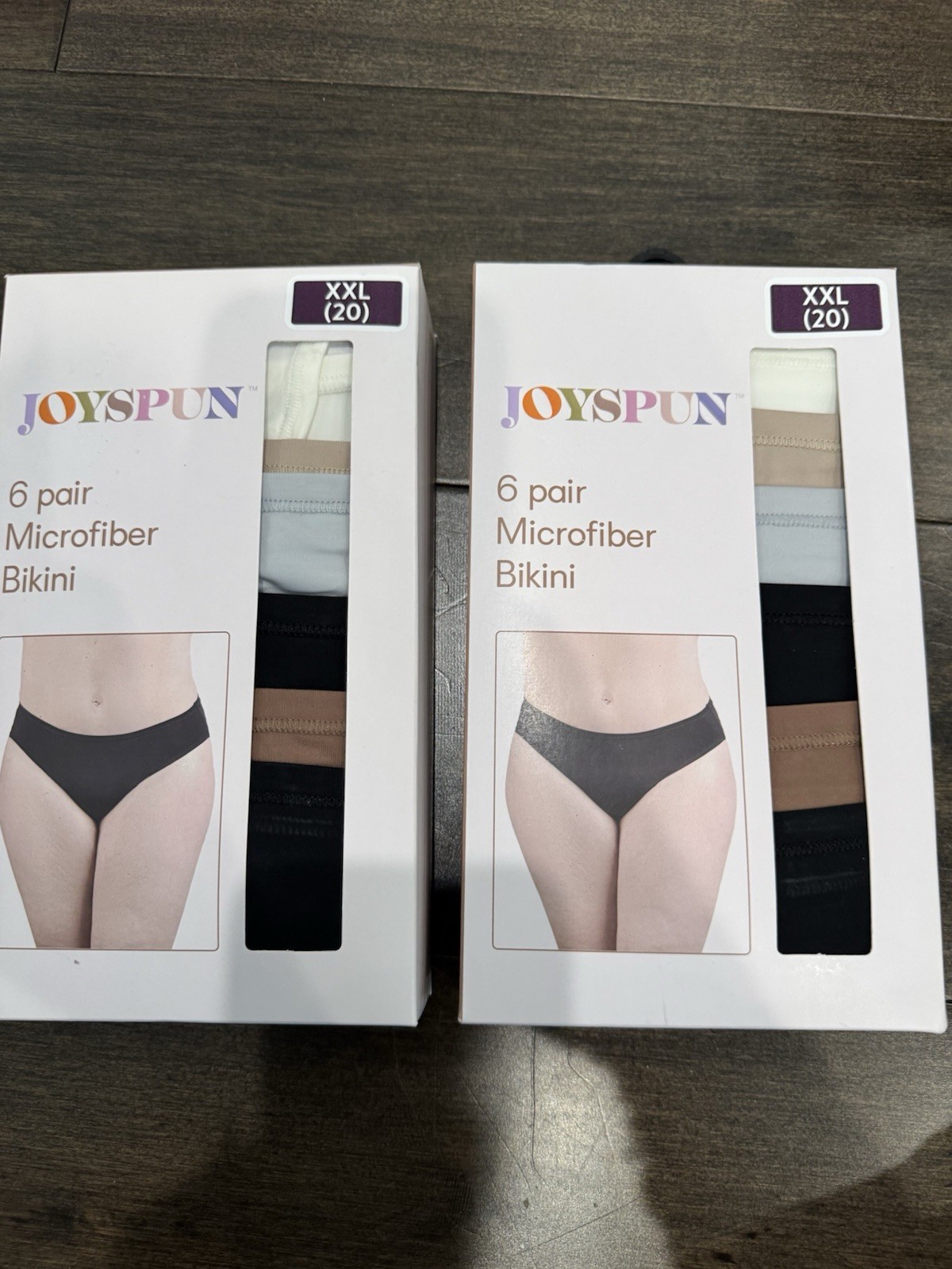 2X Joyspun Women’s 6 Each Pack Microfiber Bikini Panties NIB SZ XXL Super Soft