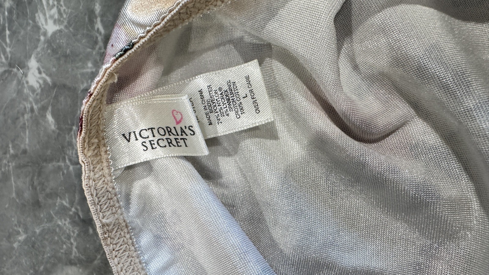 Satin Sissy Floral True VTG Victoria Secret Second Skin Panties Signature SzL