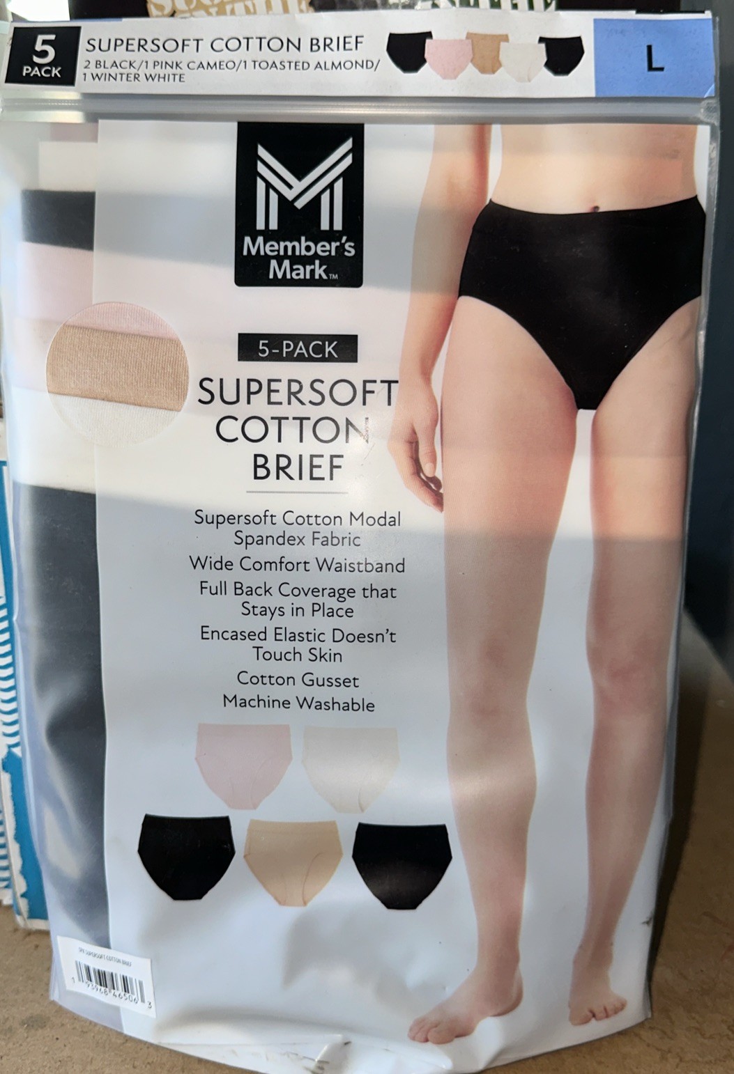 Women’s 6-Pack Cotton Luxe Modern Brief LargeMulticolored Underwear Soft,stretch
