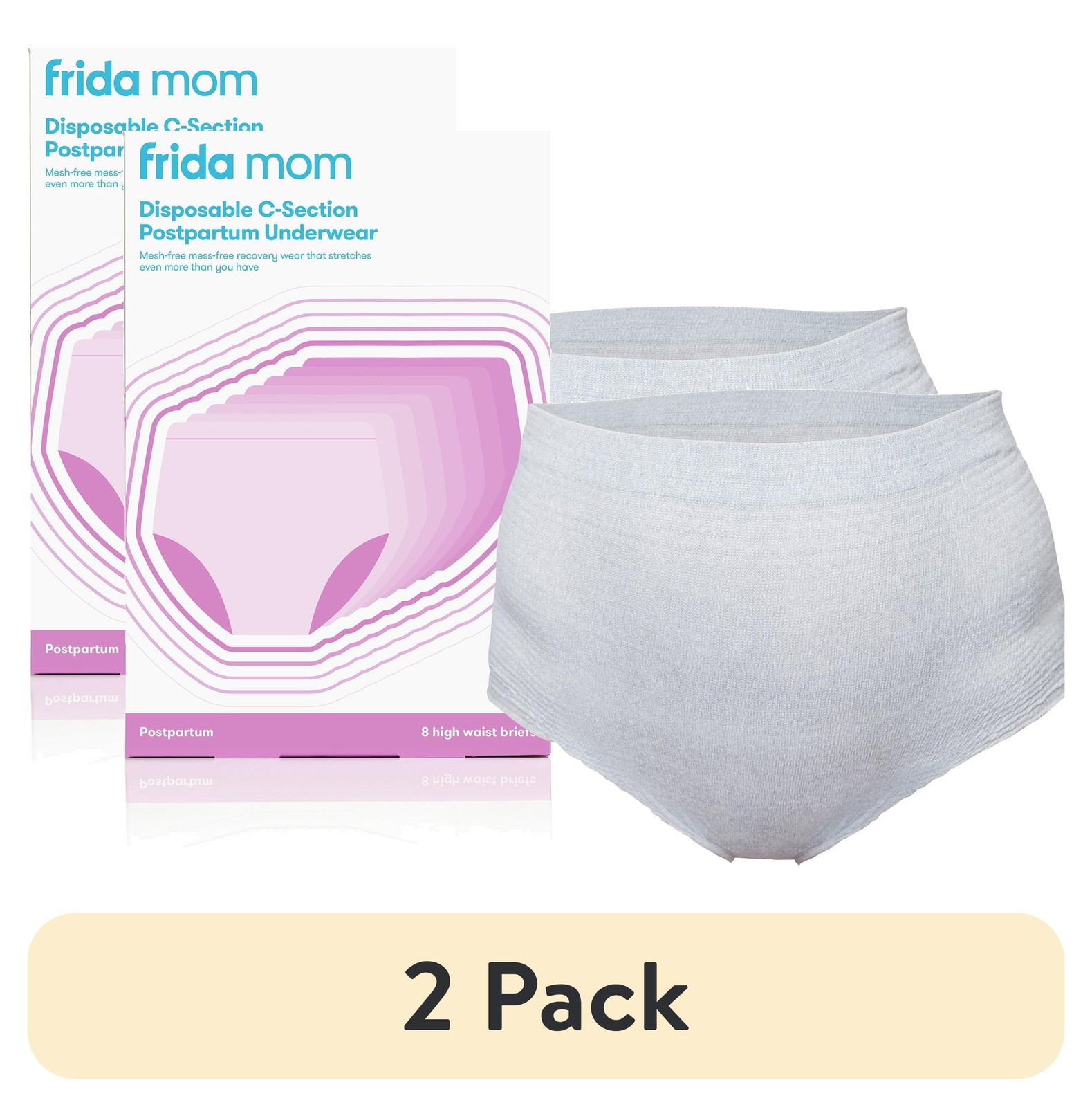 (2 Pack) Disposable Postpartum Underwear for Women, High Waist (8 Count)
