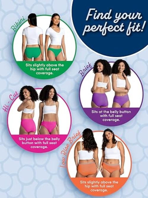 Women’s Eversoft Cotton Underwear 7 Brief – Assorted Color Heathers