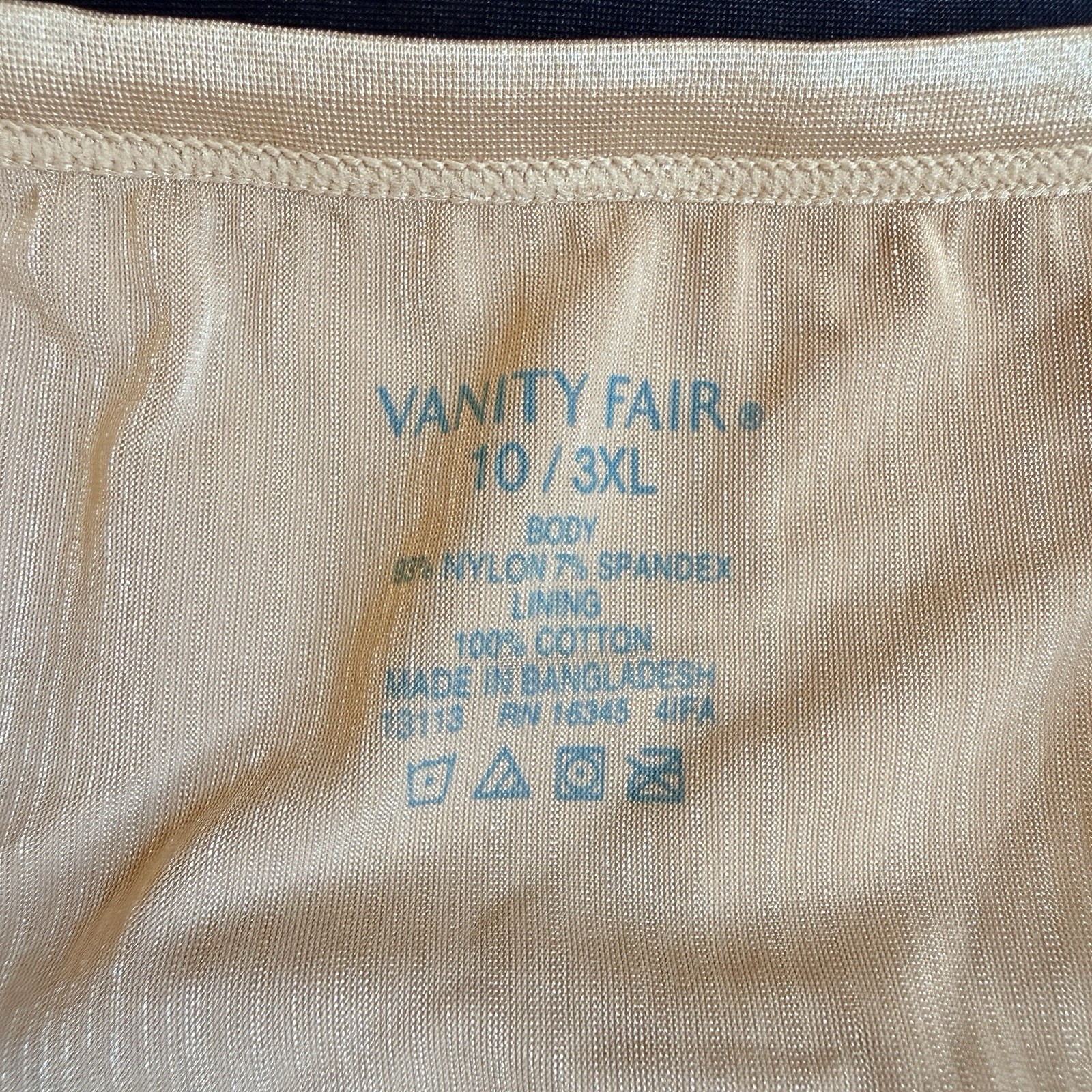 Vanity Fair Women’s Nylon Brief Panties 2 Pair 3XL Black And Beige