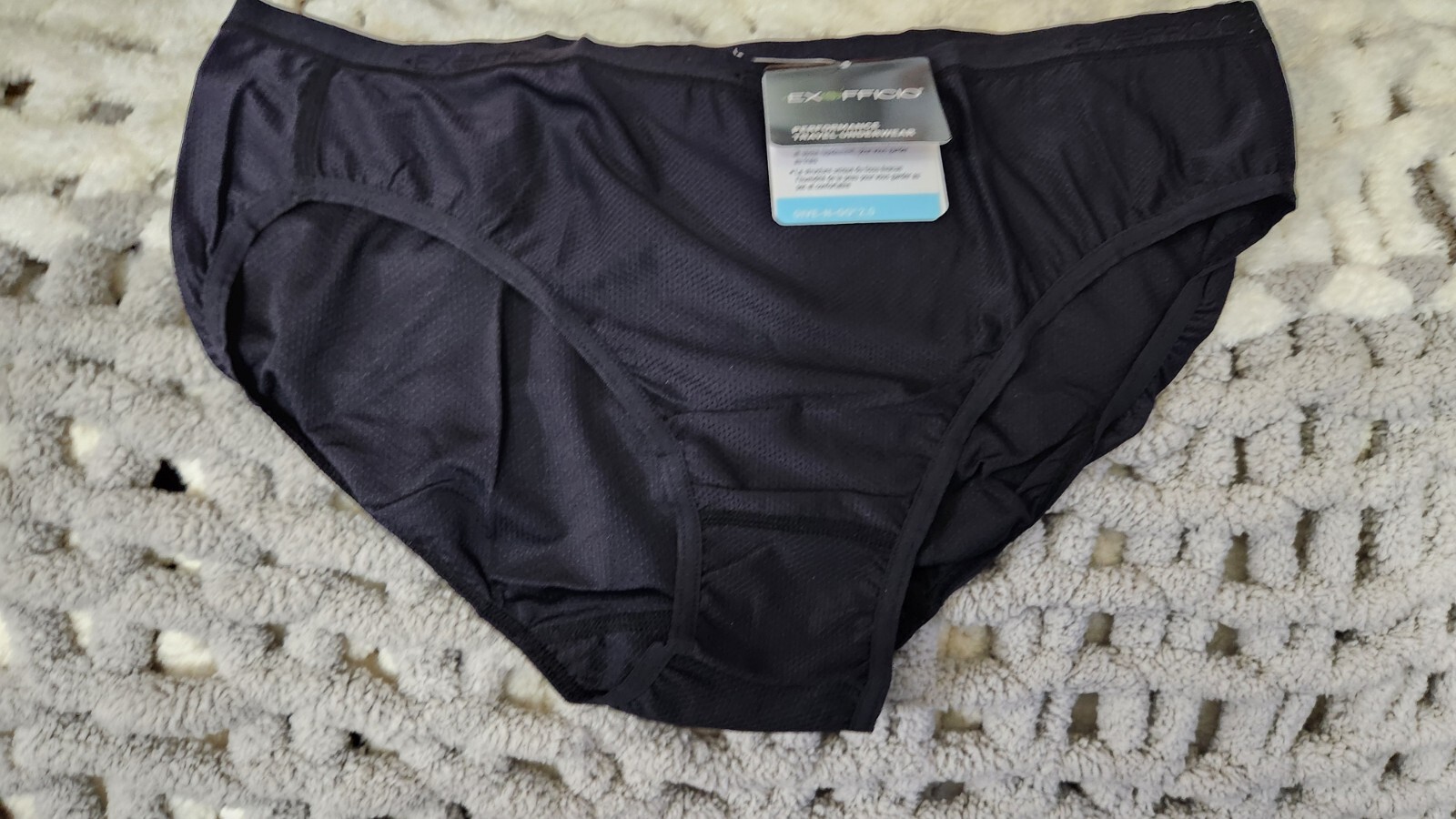 NWT EXOFFICIO Womens GIVE-N-GO 2.0 BIKINI Travel Panty Underwear BLACK MED 8/10