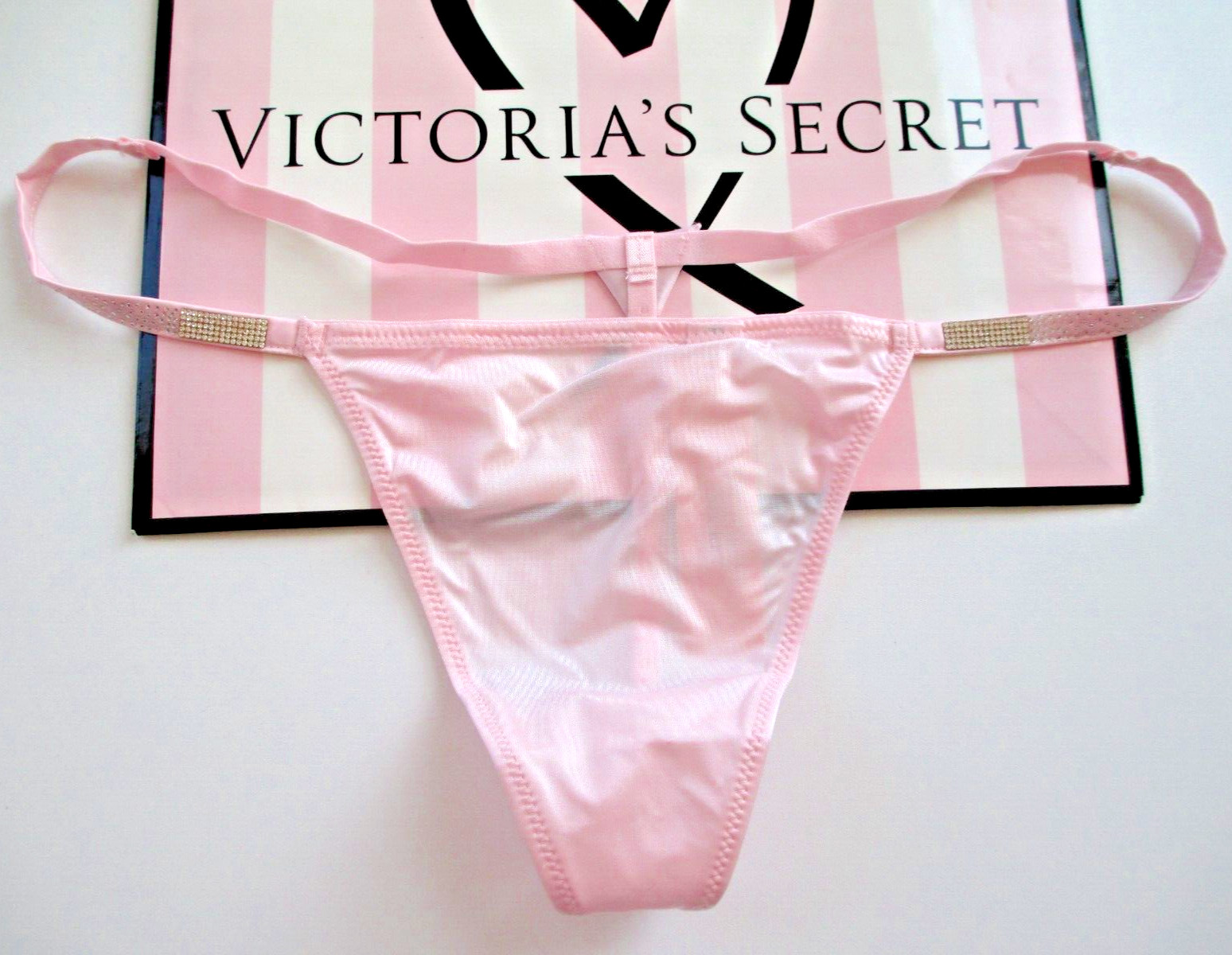 VICTORIA’S SECRET VERY SEXY Shine Strap V-String Thong Panty S M L XL Angel Pink