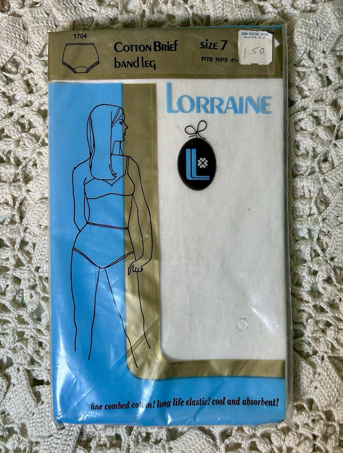 1960’s Lorraine Cotton Briefs Band Leg Solid White Size 7 Women’s