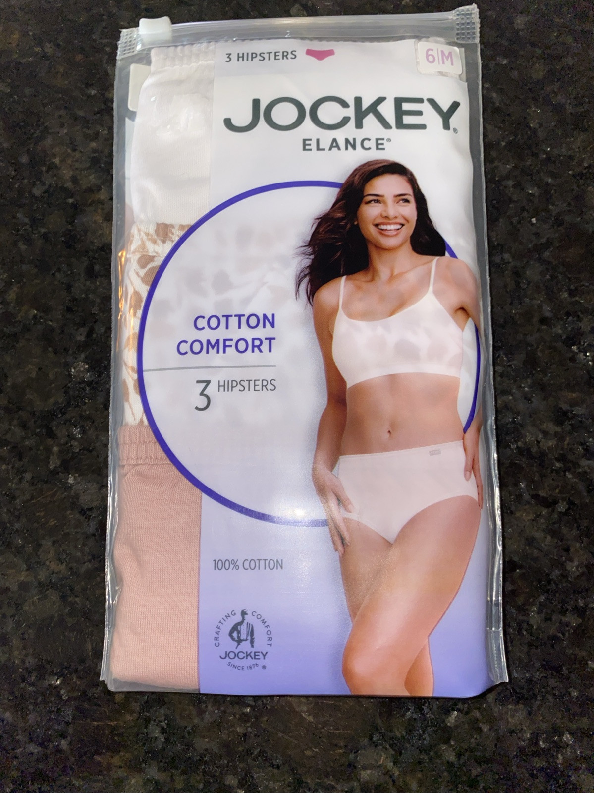 Jockey 3-Pack Elance Hipster Comfort 100% Cotton 1488 6/M Prim Floral NIP