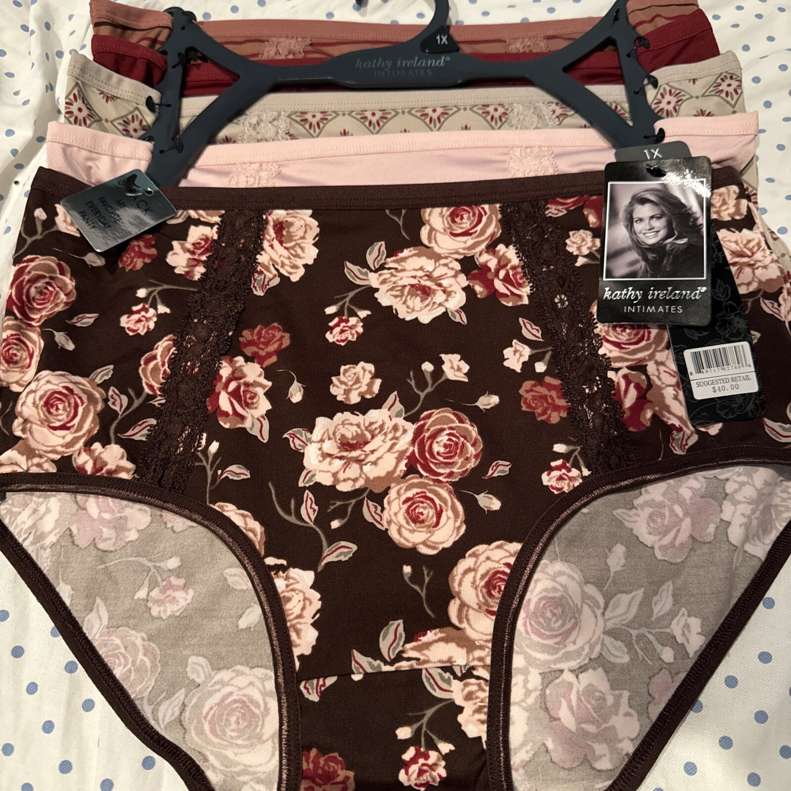 Plus Size Underwear 5 Pair Kathy Ireland Everyday Comfort Panties Briefs 1X