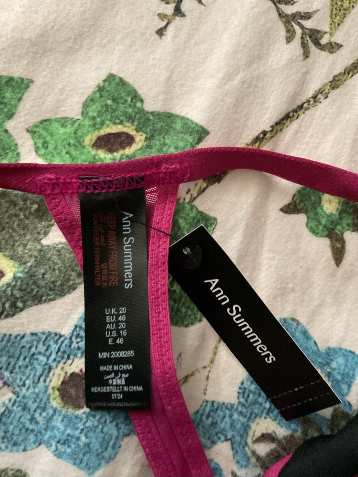 Ann Summers- The Lasting Lover – Thong – Size 20 — New With Tags Pink – Black