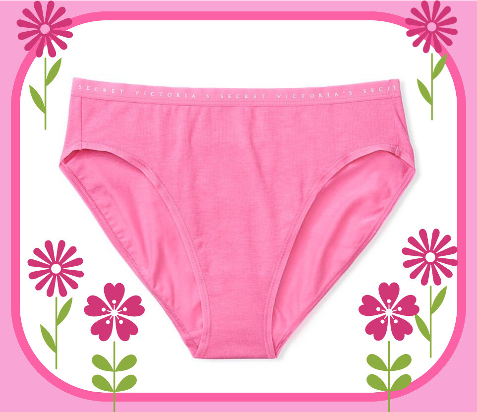 XS S M L XL XXL Rose Pink Stretch Cotton Victorias Secret HighLeg Brief Panty