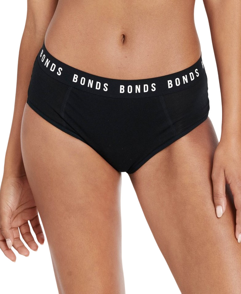 Bonds Womens Bloody Comfy Period Full Brief Heavy Days Underwear Black 14