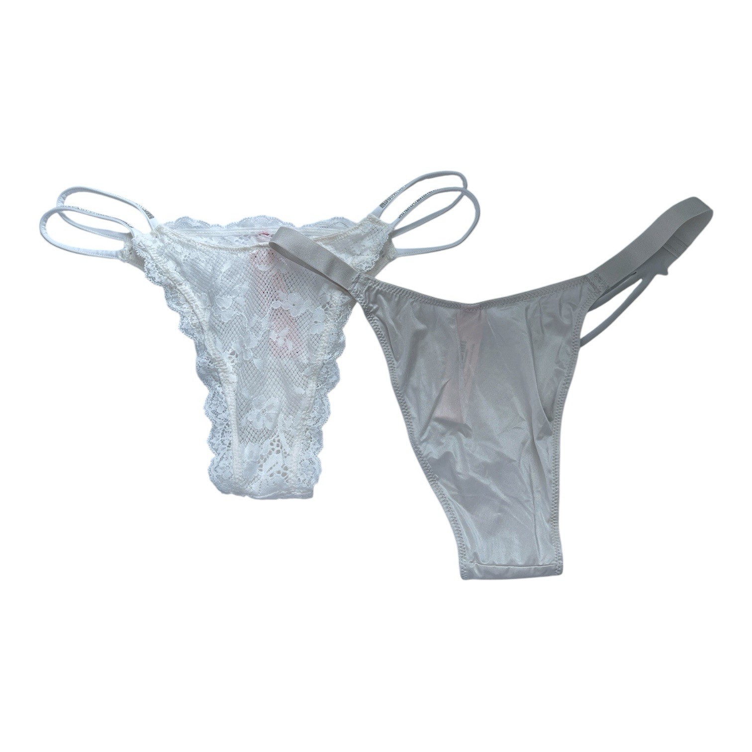 Victoria’s Secret VS Medium Twinkle Bikini Panties White Bundle – Lot Of 2