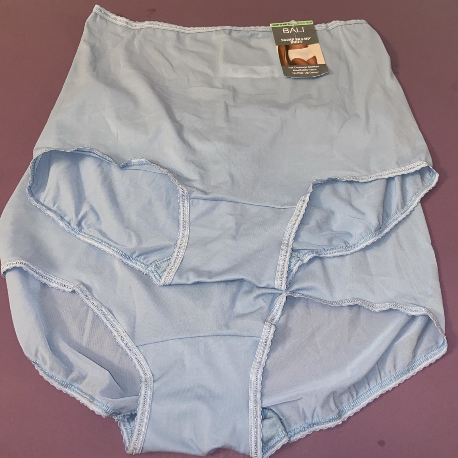 NEW! 2 PAIRS !BALI LIGHT BLUE SKIMP SKAMP BRIEF / EXTRA LARGE / Size 8