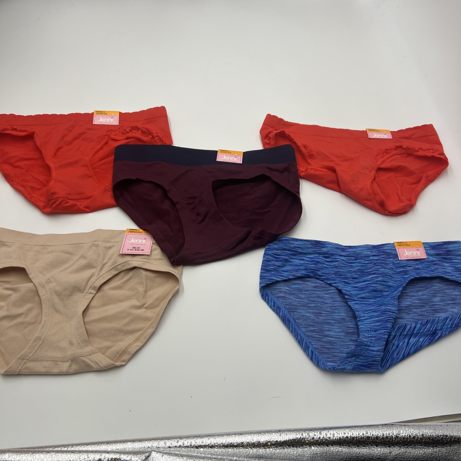 LOT OF 5 JENNI PANTY WOMEN UNDERWEAR SIZE SMALL NEW WITH TAGS Hipster S