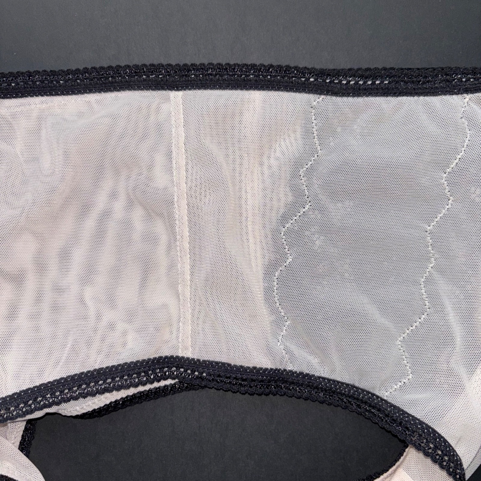 Vintage Lace Panties Thongs Black Nude Mesh Nylon Retro Underwear Lingerie XS S
