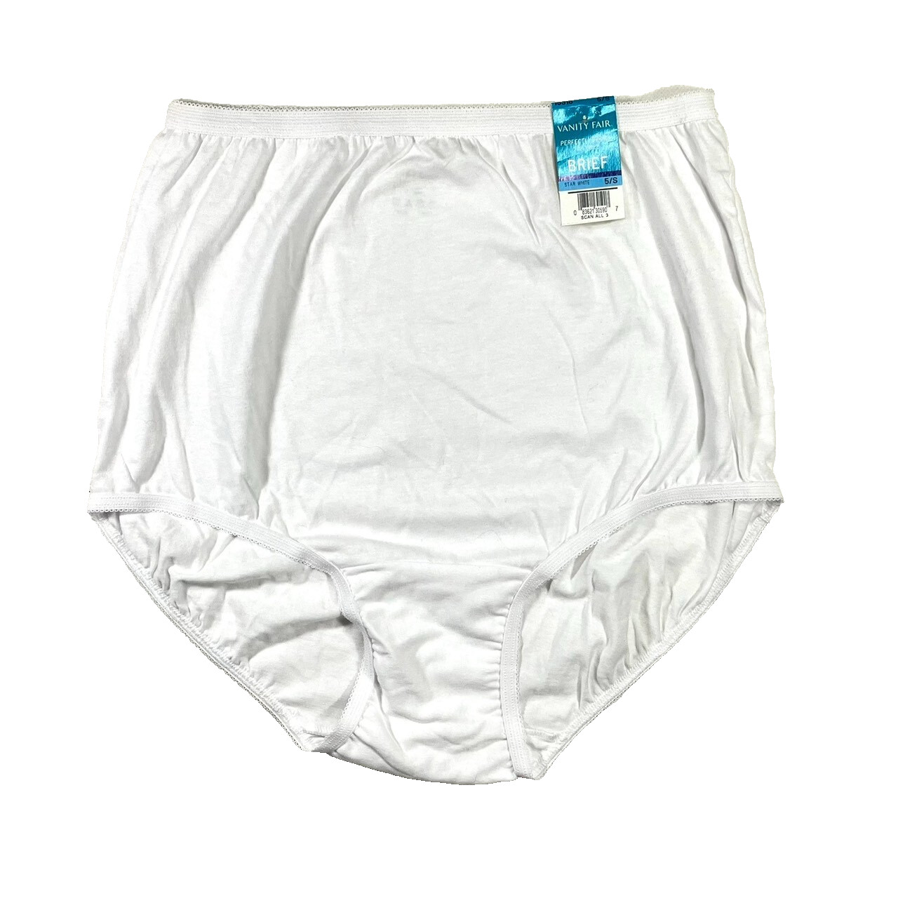 NWT Vanity Fair 5/S Perfectly Yours Cotton Classic Brief Underwear 15318 White