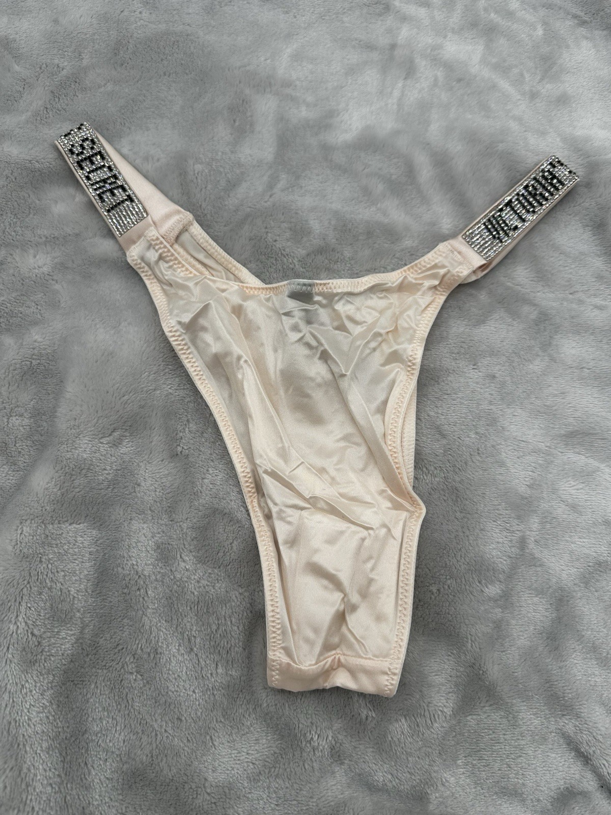 Victoria’s Secret Shine Strap Brazilian Cream Size Medium See Description.