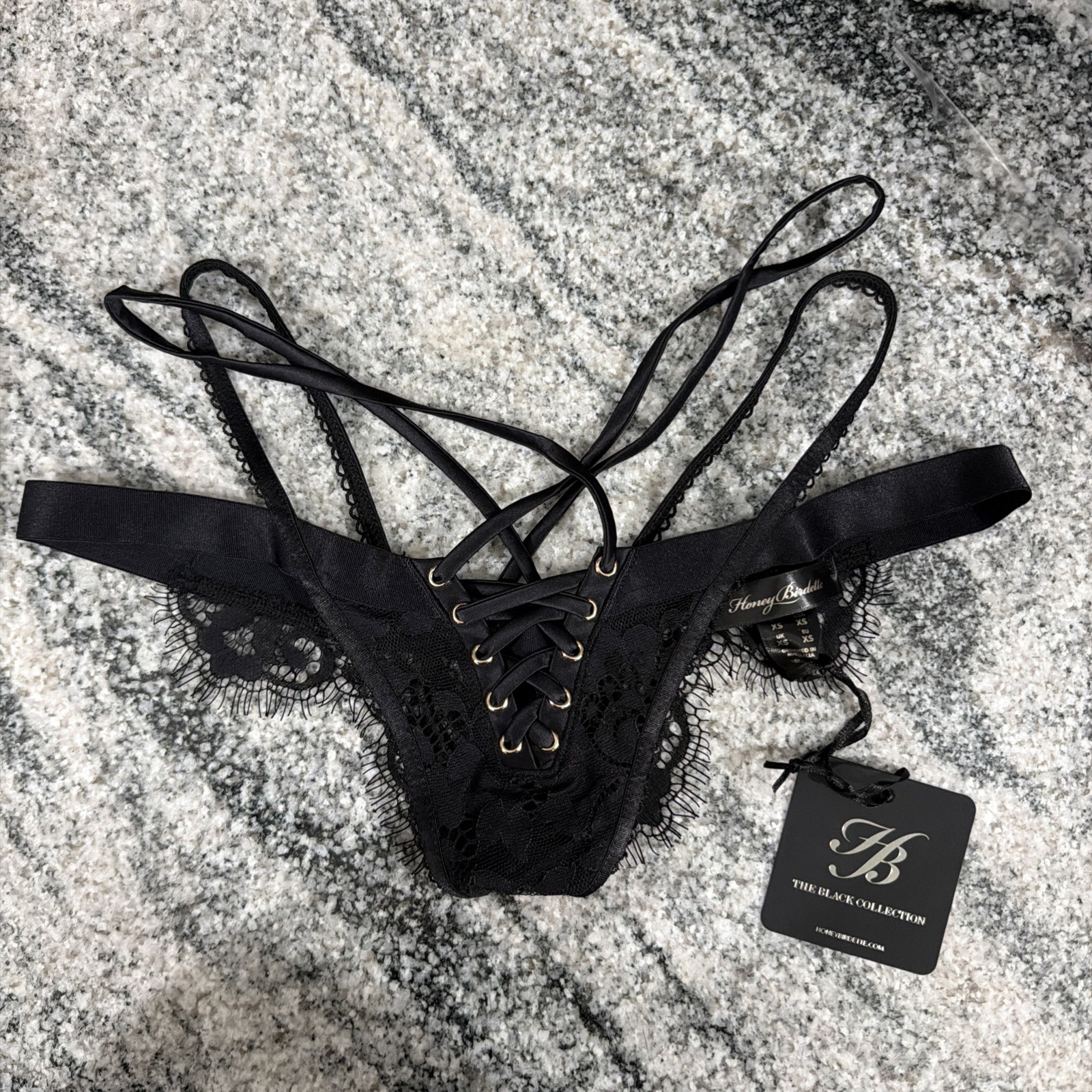 Honey Birdette Claudine Thong Black Xs