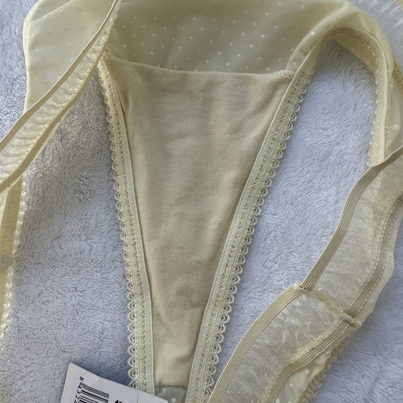 Vintage Punto Blanco Yellow Polka Dot Thong Medium NWT Y2K Deadstock Lingerie