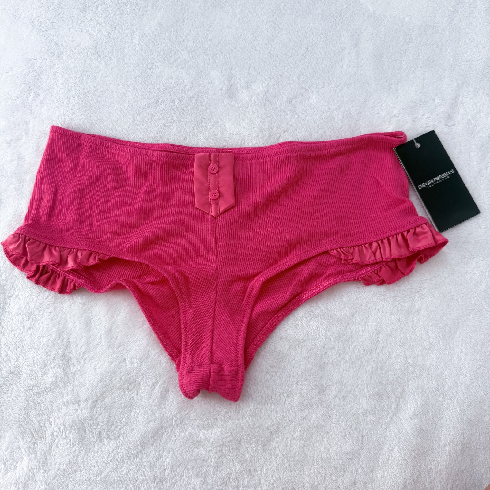 Vintage Emporio Armani Pink Ruffle Undies NWT Deadstock Sexy Lingerie Y2K
