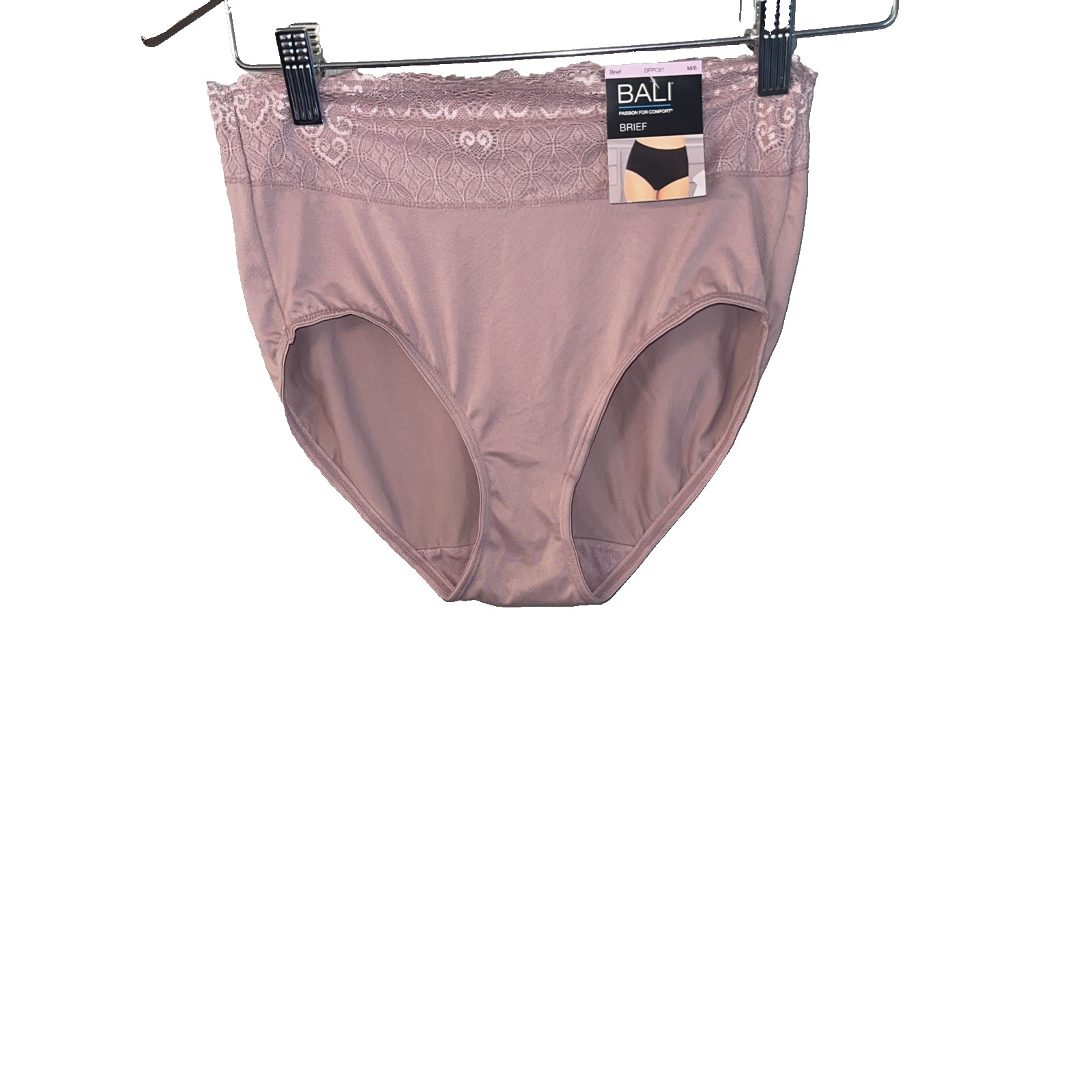 NWT Bali Full Brief Panty Lace Mauve Purple Women’s Medium Sissy Feminine Fairy