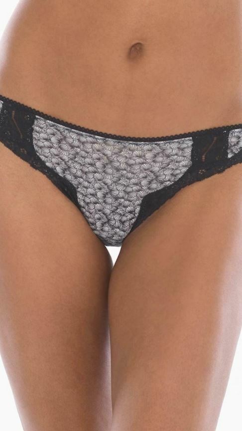 Soma Embraceable L XL Lace Bikini Simple Fan Black