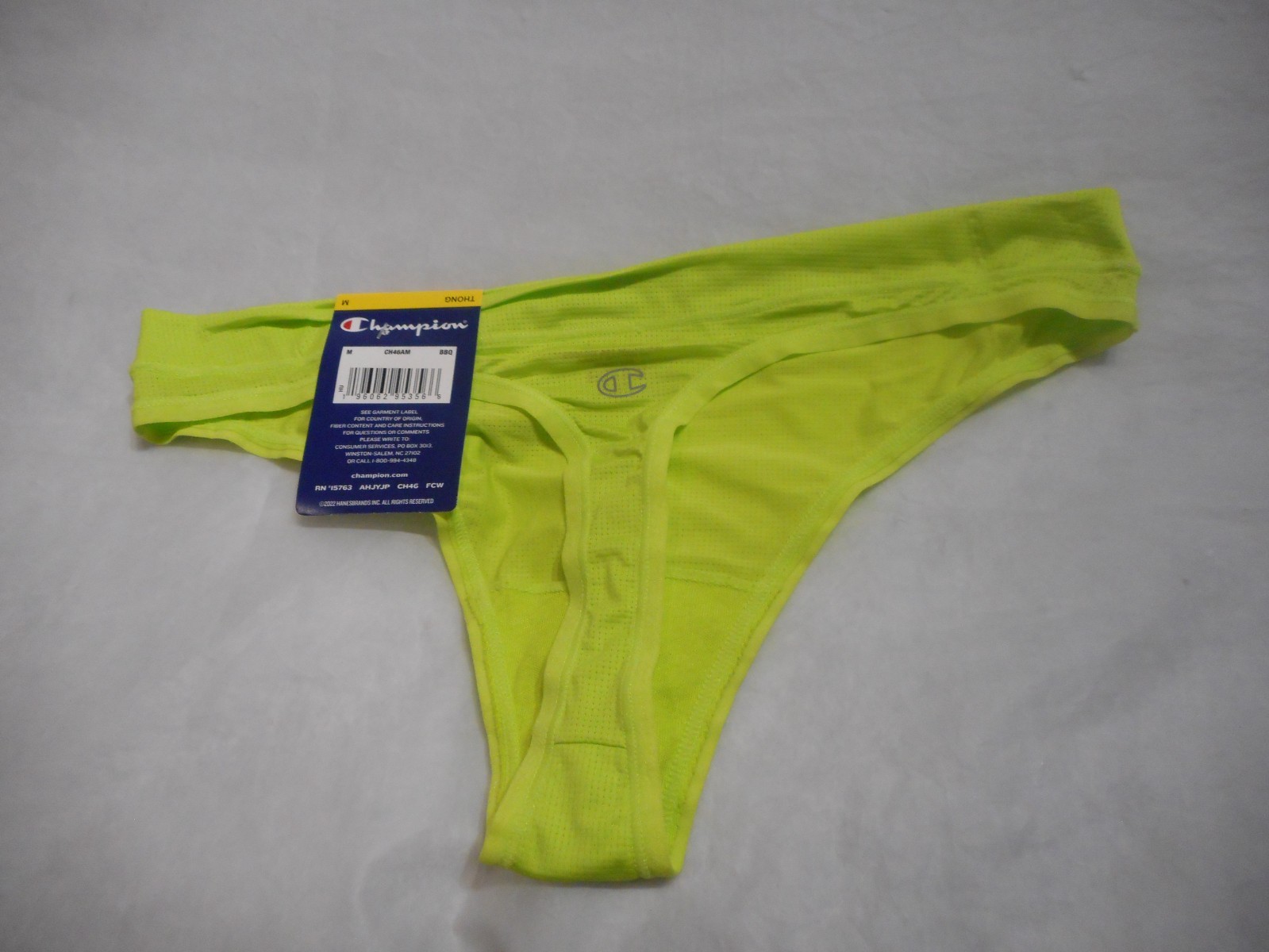 Champion Wicking Lime Green Thong Panty Medium