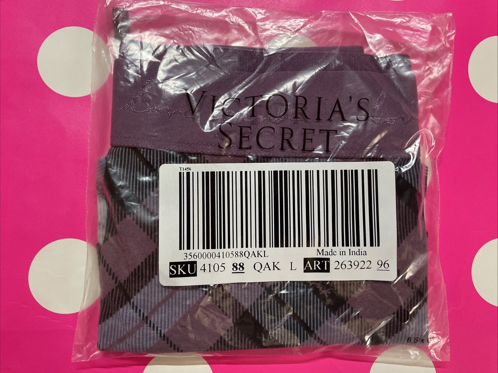 NEW 2021 Victoria Secret PINK Low Rise Boyshort Wide Logo Band Panty L Plaid