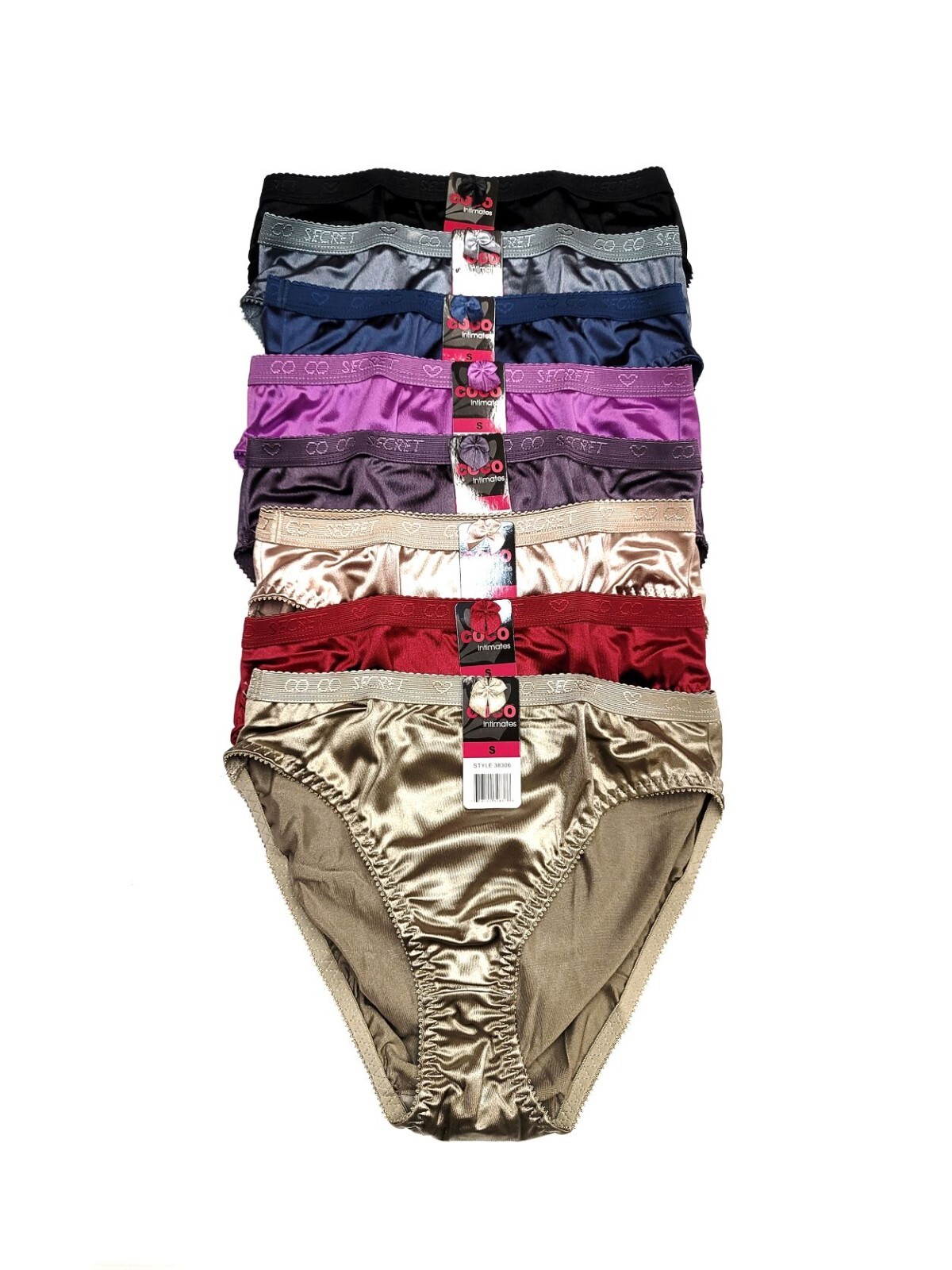Coco Shiny Smooth Comfort Satin High Cut Full Coverage Bikini Panties Underwear