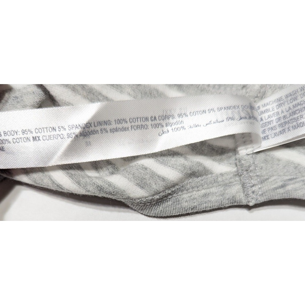 Jenni Intimates Women’s Gray White Stripe Bikini Panty Cotton Underwear, XXXL