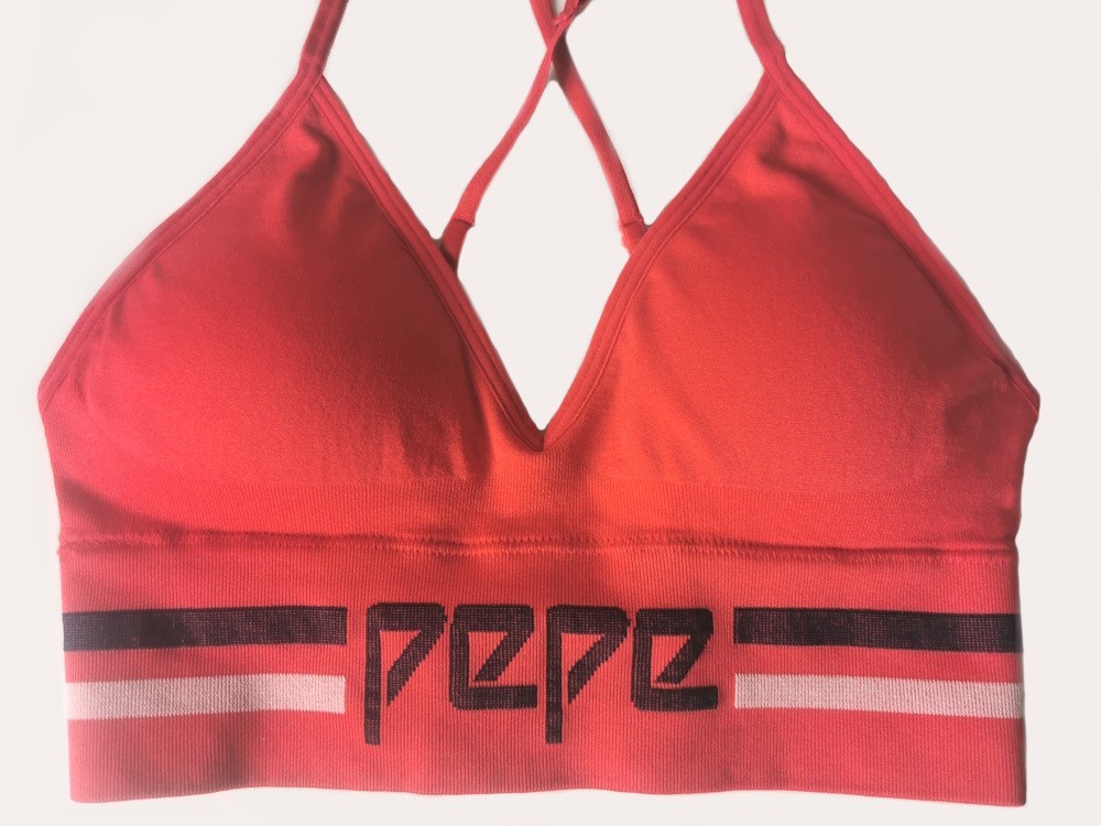 Pepe Jeans young ladies Seamless Bras “Giselle”, Set of 2, Red/Mousse, Small