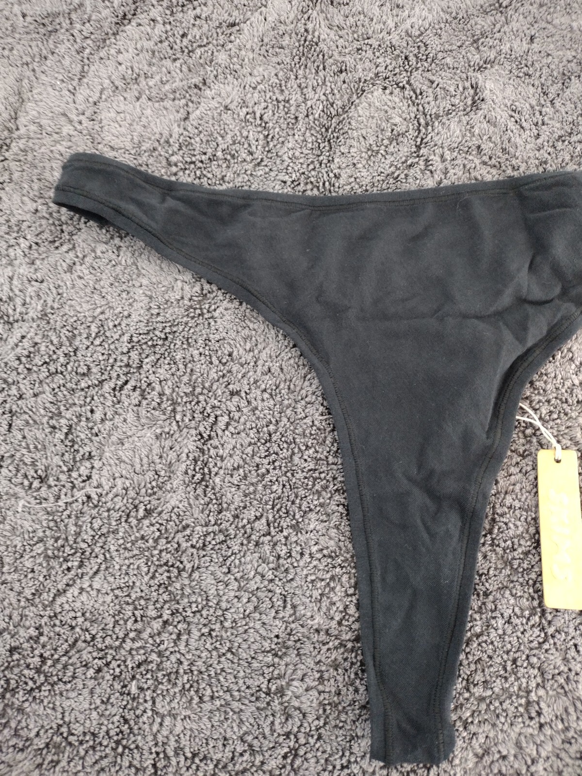 Skims Cotton Jersey Micro Dipped Thong Color Soot Size 3X PN-DTH-1924