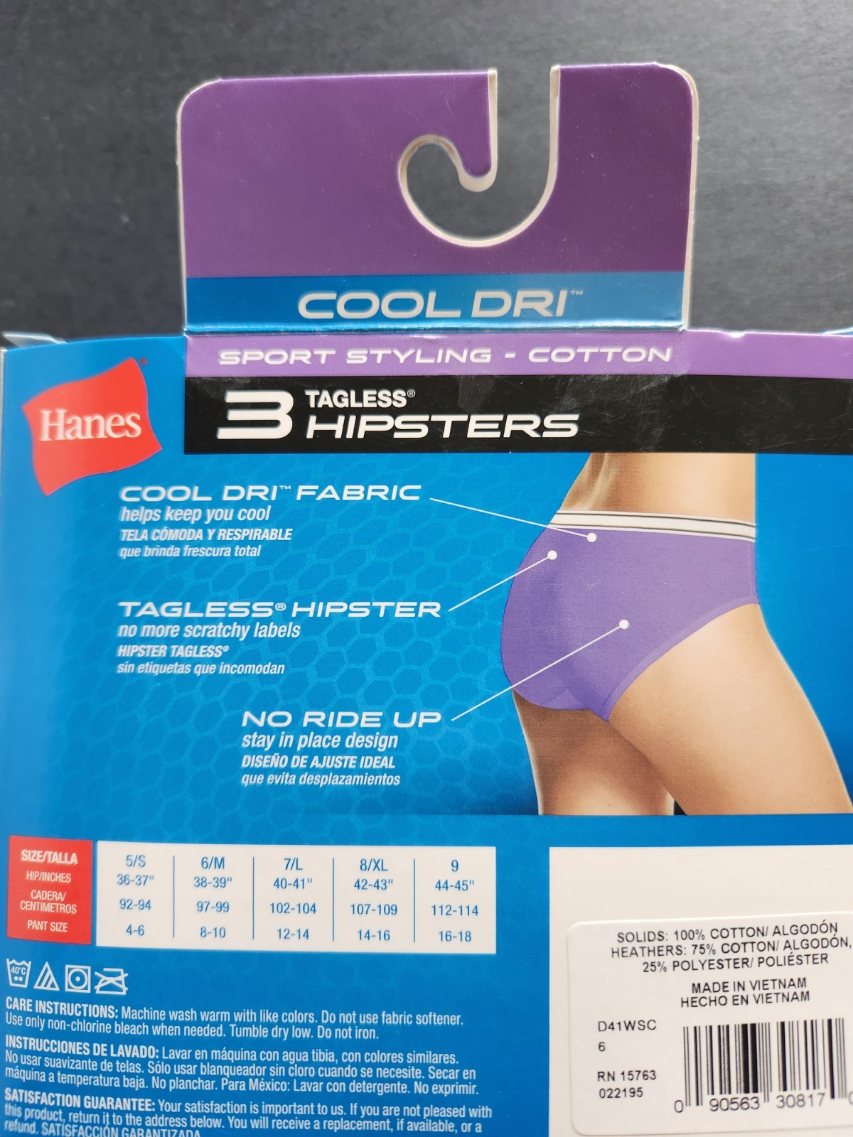 3 Hanes Women Cotton Hipsters Tagless Cool 38-39″ Underwear Multicolor Medium 6