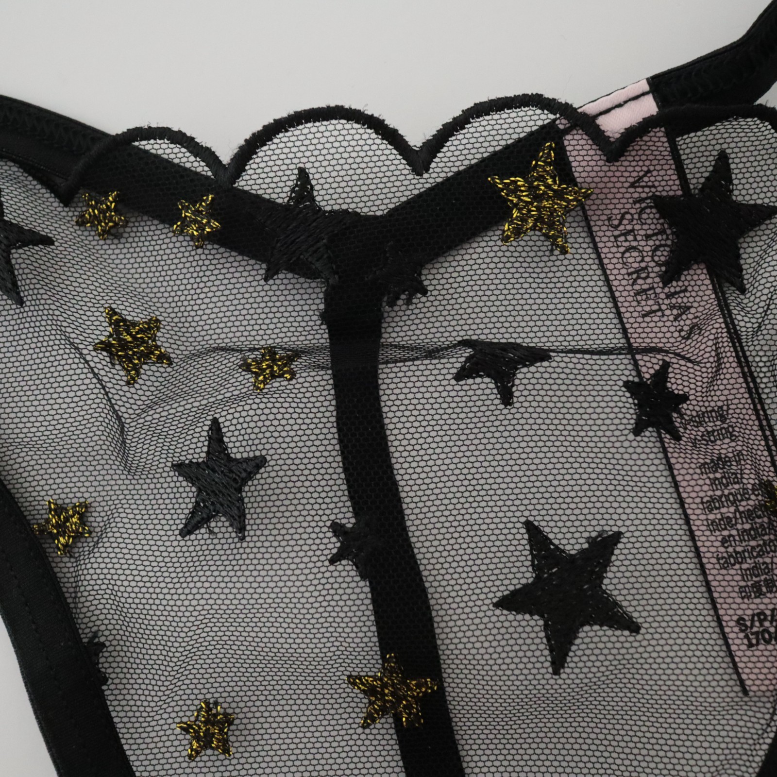 NEW Victoria’s Secret 2021 Stars Sheer Glitter V-String Thong Mesh Panty SMALL