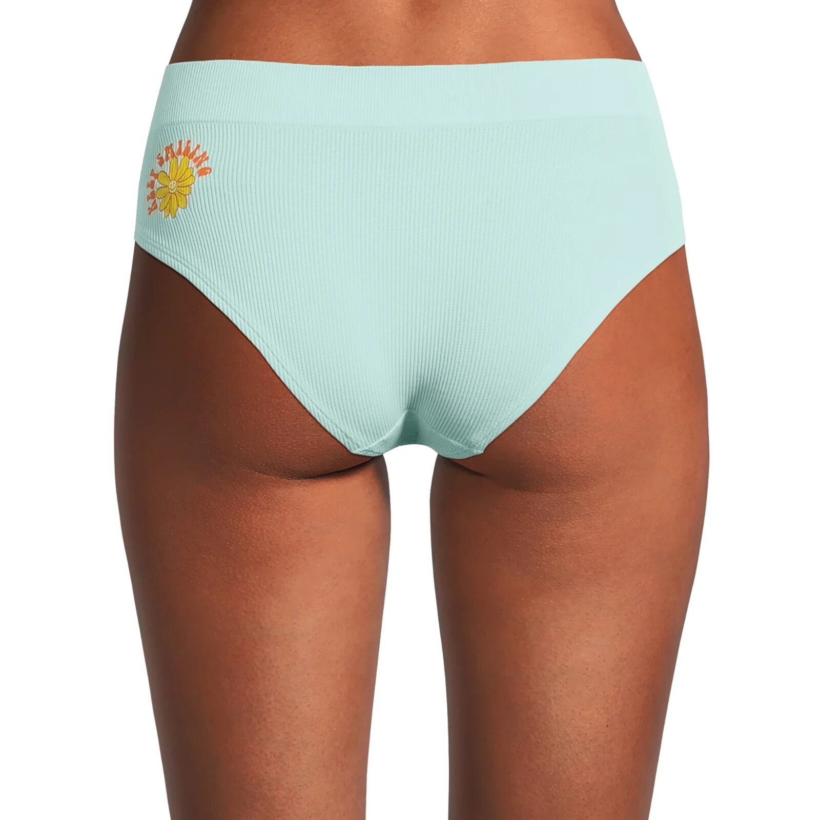 No Boundaries Women’s Seamless Hipster Panties Size SMALL Aqua Cloud Flower