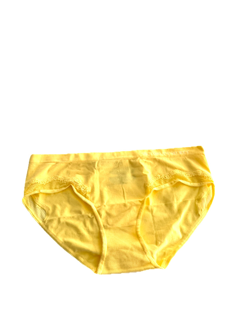 Victoria’s Secret Seamless Hiphugger Panty Yellow Lace Inset