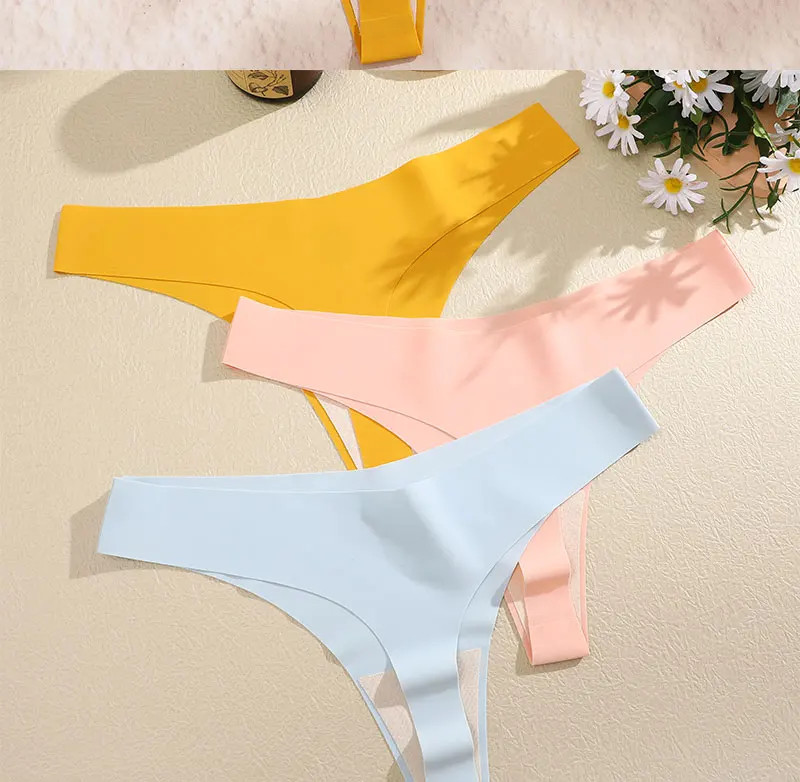 Low Rise Thong Panties Seamless Stretch Breathable Comfortable Everyday 7PCS