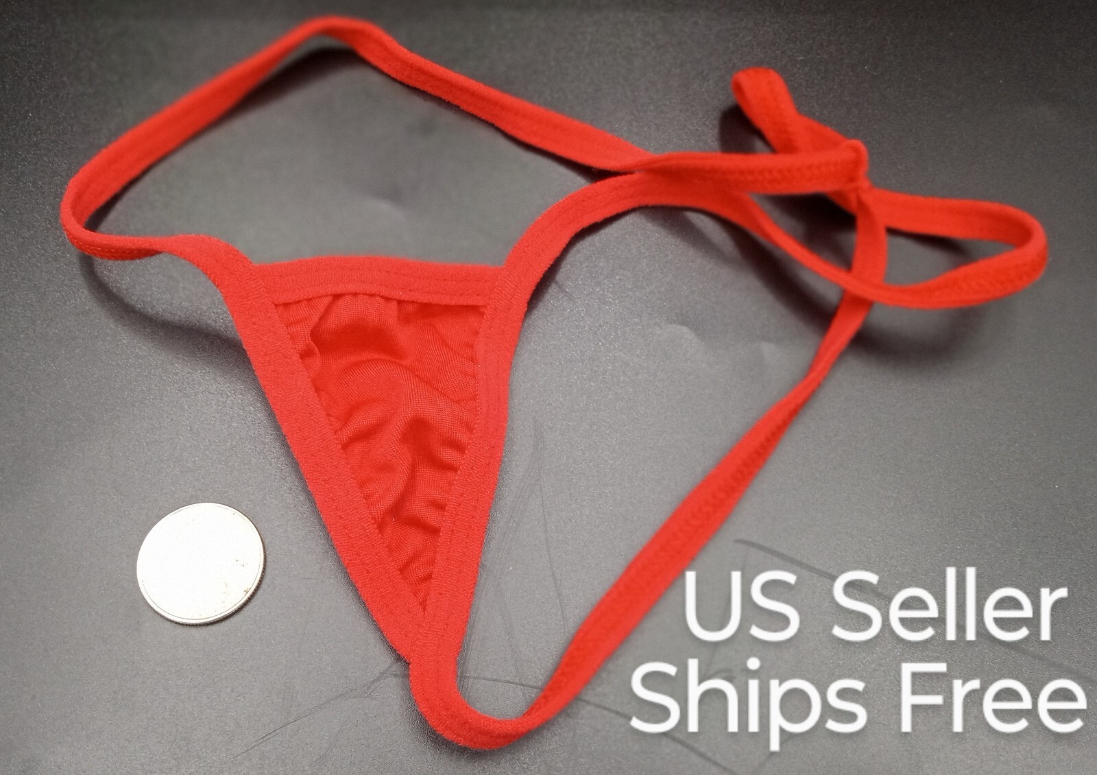 Sexy G String / Thong Low Waist Tiny Panties ” Black ” Ships FREE US Seller