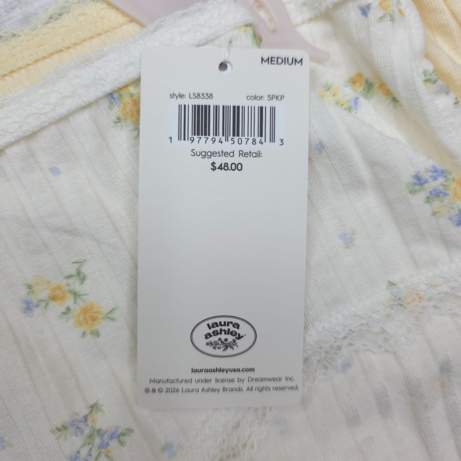 Laura Ashley Womens Super Soft 5-Pack Lace Trim Panties Bikini Briefs Medium