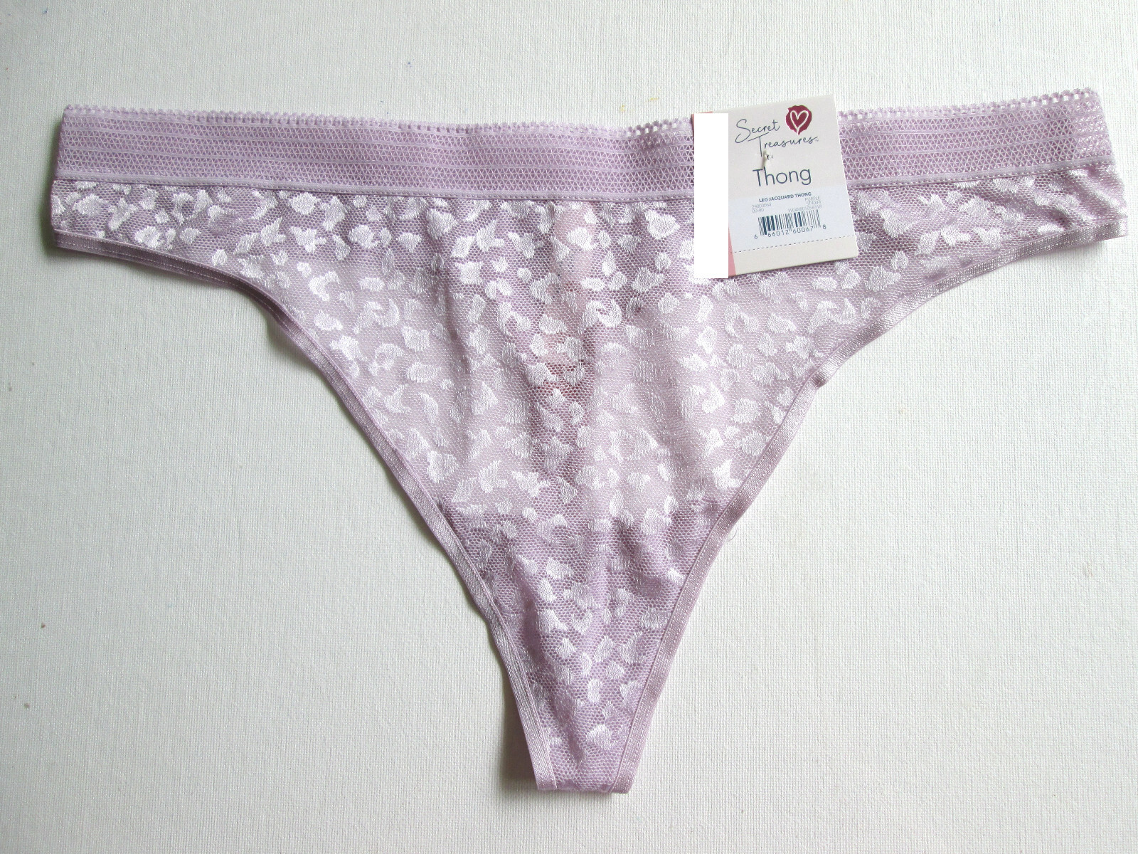 Size XXL 9/2X Secret Treasures Purple Leopard Lace Thong Panty Underwear PluS