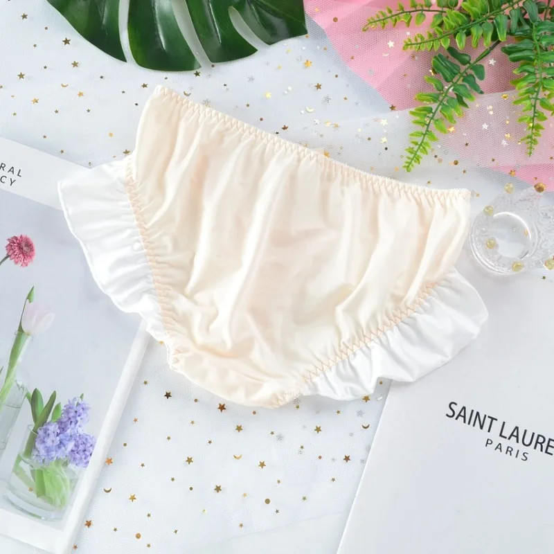 Mid Rise Brief Panties Lace Trim Stretch Breathable Soft Comfortable Fit 4PCS