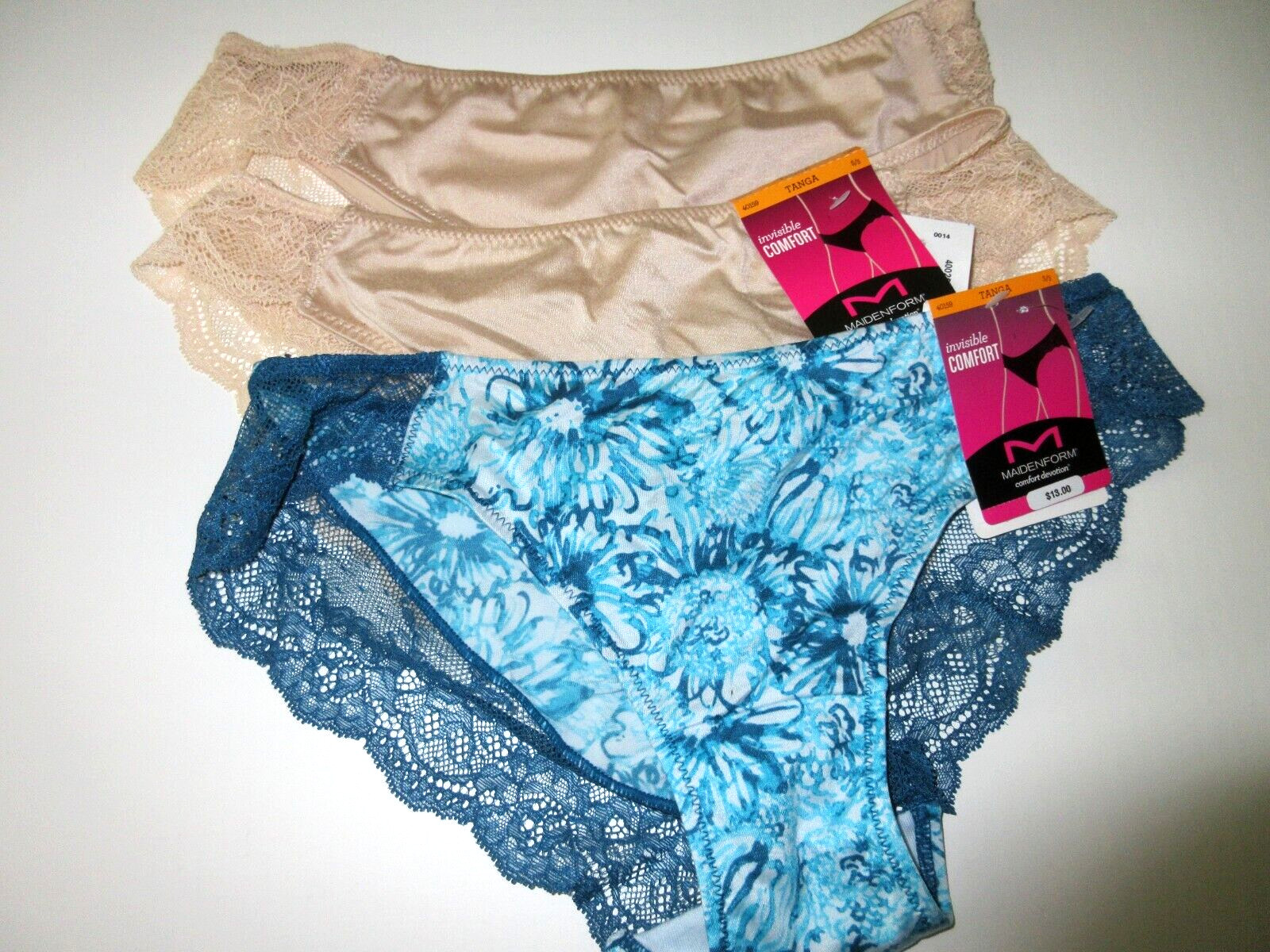 Maidenform 3-Pairs TANGA Comfort Devotion Lace Back Underwear nylon 40159 ~ 5/S