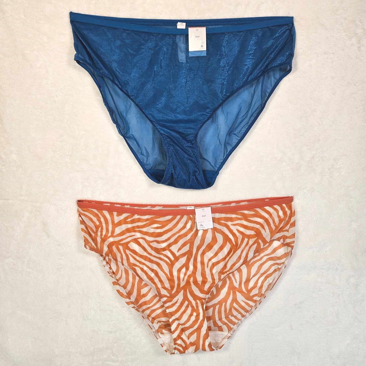 Auden 2pk Assorted Brief Underwear Women Plus Size 2X Stretch